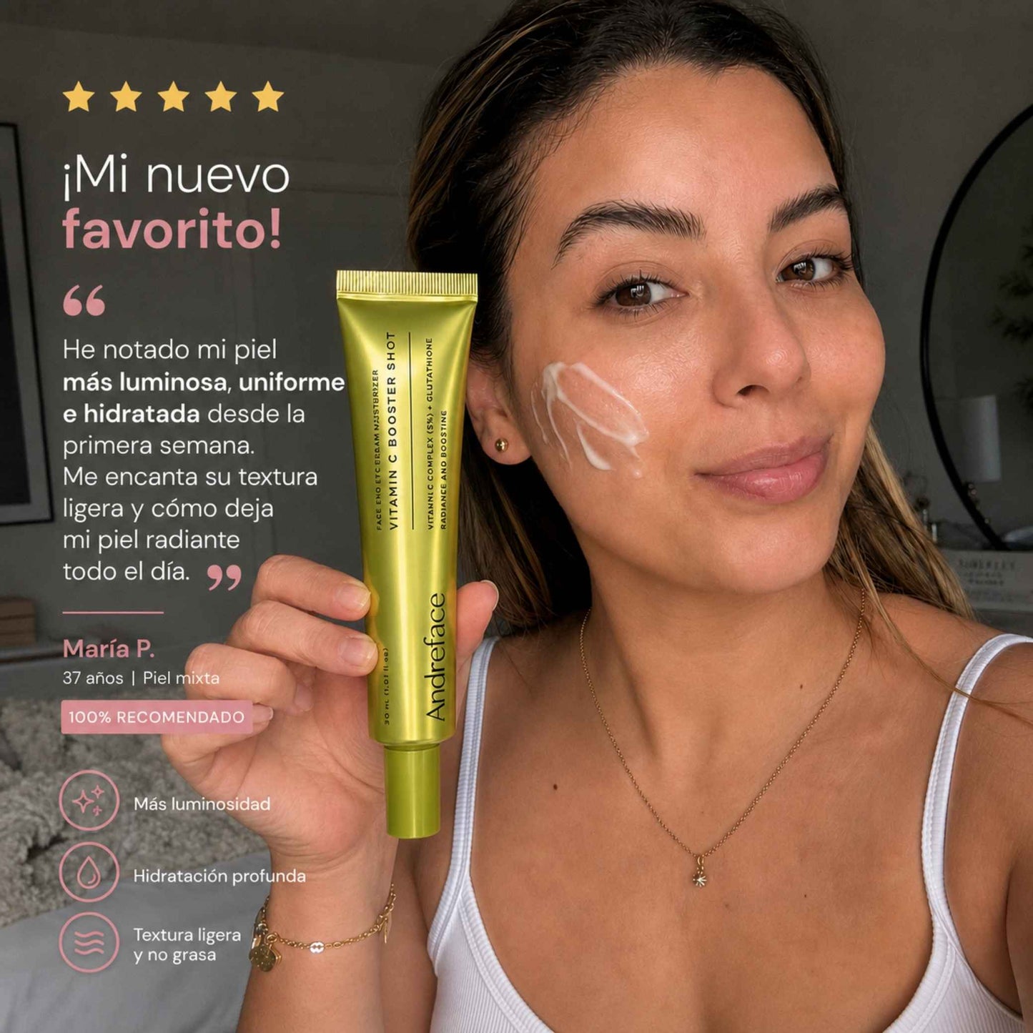 Crema Vitamina C Booster · Piel Sin Manchas y Luminosa
