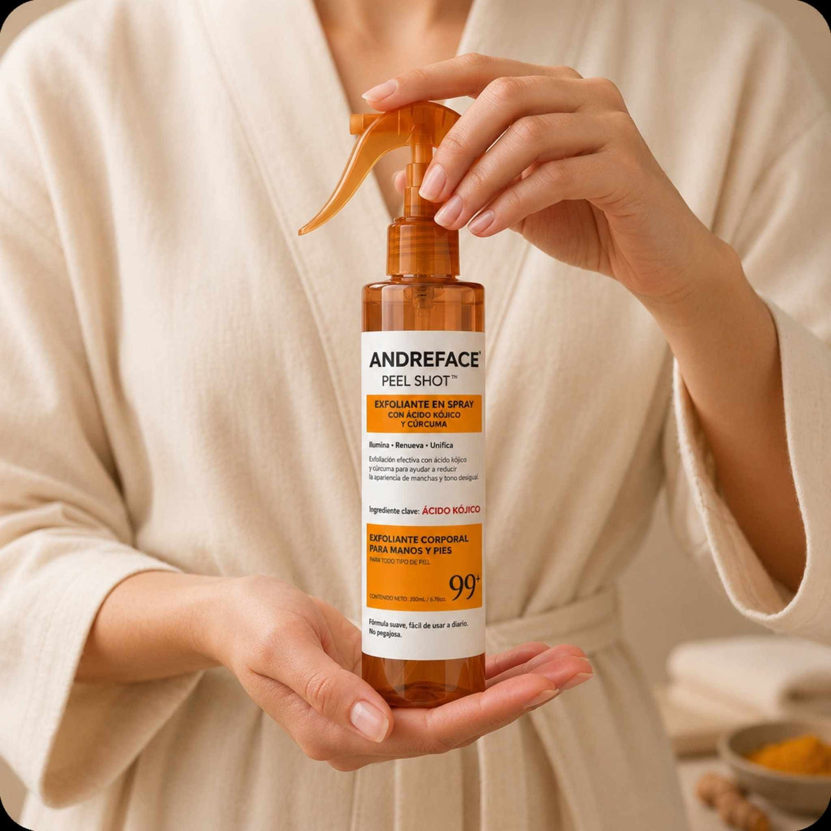 Spray Exfoliante Corporal · Ácido Kójico + Cúrcuma