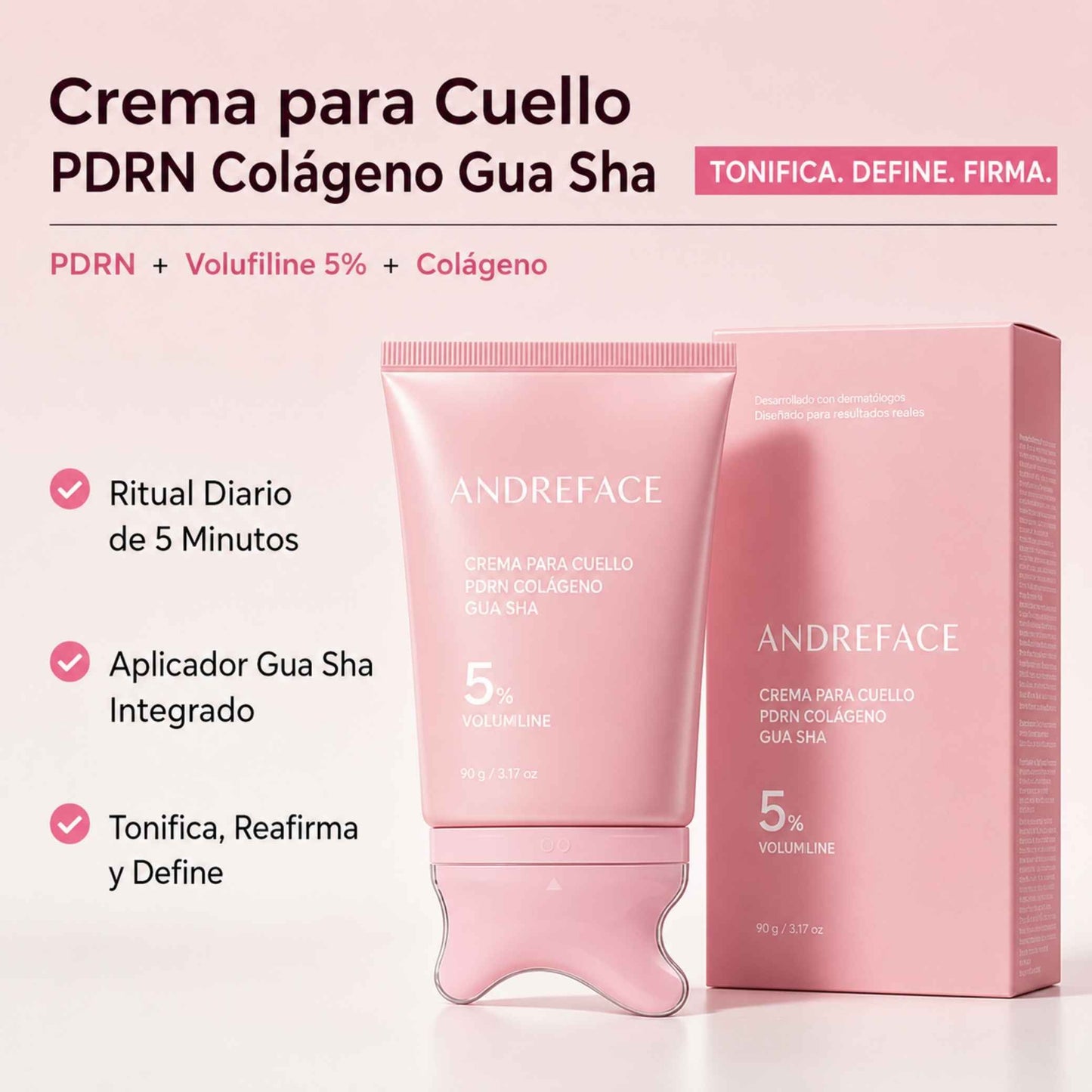 Crema de Colágeno para el Cuello PDRN con Masajeador