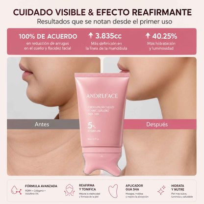 Crema de Colágeno para el Cuello PDRN con Masajeador
