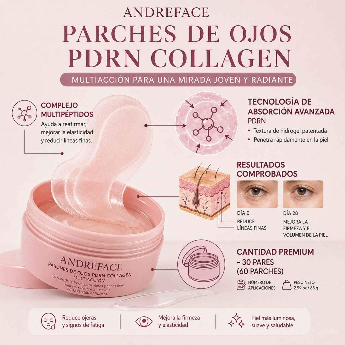 Parches Oculares de Colágeno y Péptido PDRN
