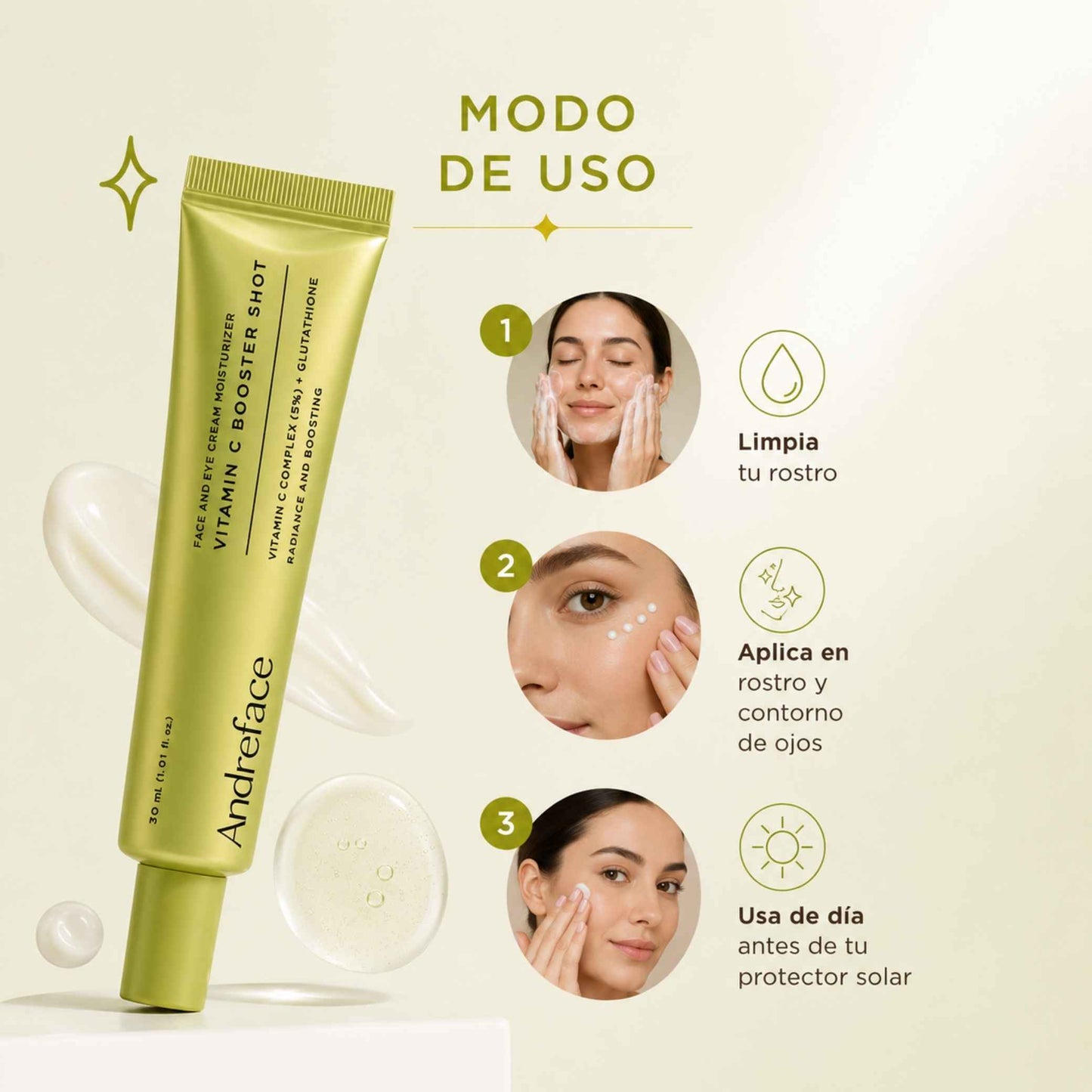 Crema Vitamina C Booster · Piel Sin Manchas y Luminosa
