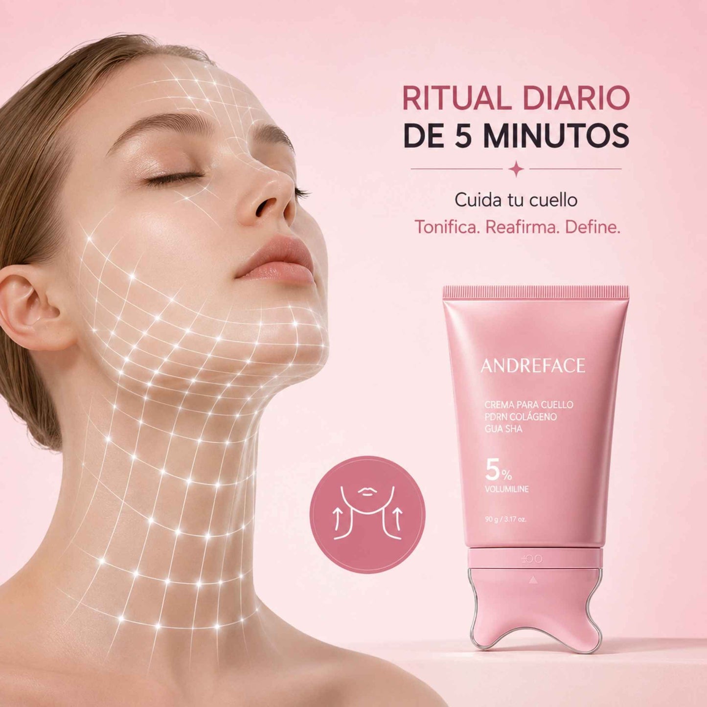 Crema de Colágeno para el Cuello PDRN con Masajeador