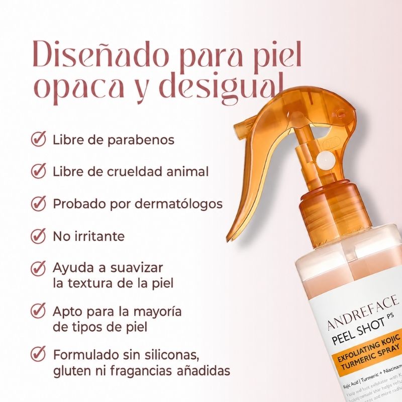 Spray Exfoliante Corporal · Ácido Kójico + Cúrcuma