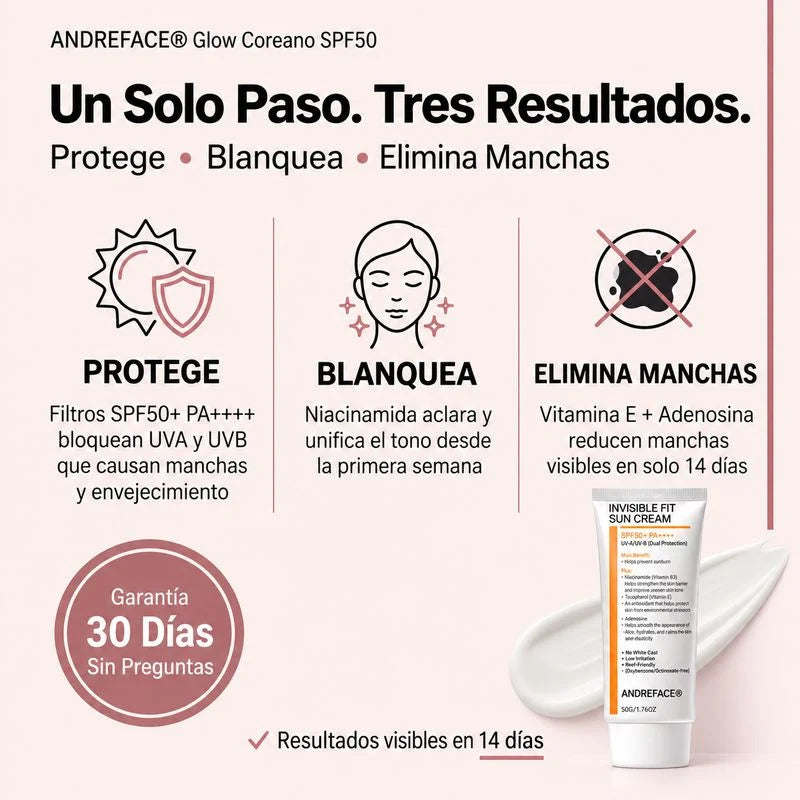 Protector Solar Despigmentante Coreano SPF50+