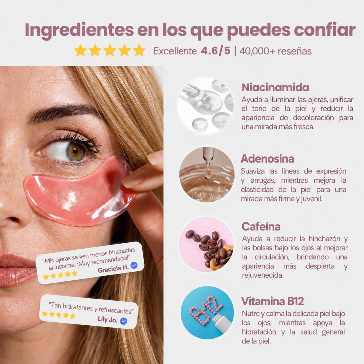 Mascarilla Ocular de Colágeno Peptidico | Anti-ojeras